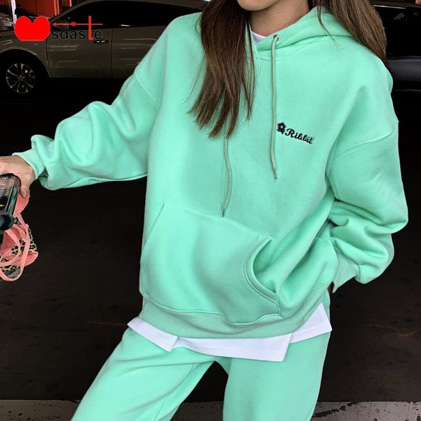 

women joggers autumn winter streetwear 2 piece sets hooded sweatshirt pants two set tracksuit fleece outfits sweatpants women's, White