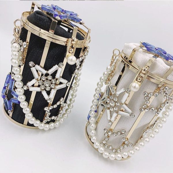 

evening bags 2021 hollow luxury crystal star bucket party wedding purses