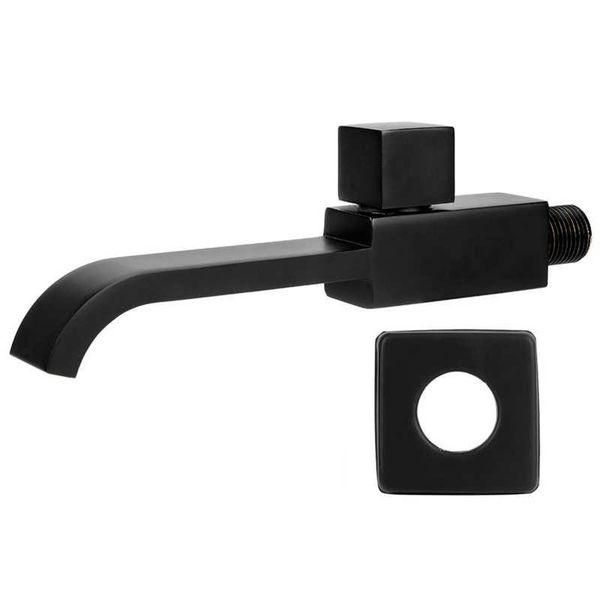 

bathroom sink faucets matte black g1/2 wall mounted wash basin faucet cold water tap accessories