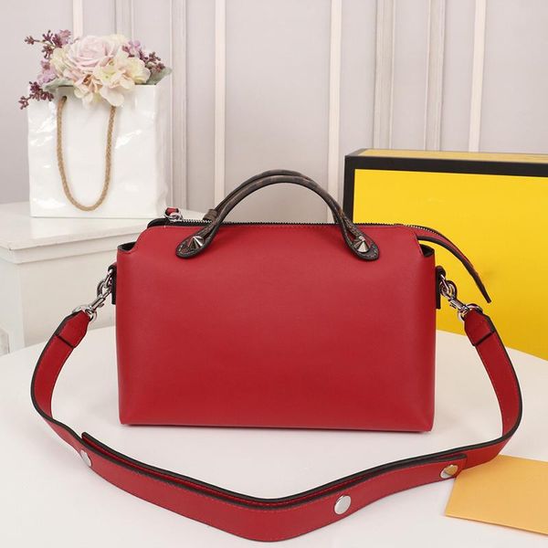 

evening bags retro contrast color embossed handle leather large-capacity handbag ladies boston pillow bag fashion messenger shoulder