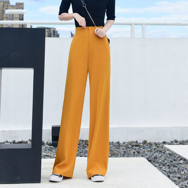 

loose casual pants vintage women trousers arrival spring summer korean fashion high waist wide leg 210517, Black;white