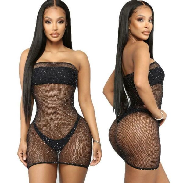 

women's swimwear women mini dress mesh fishnet bodystockings lingerie ultrathin sleepwear, White;black