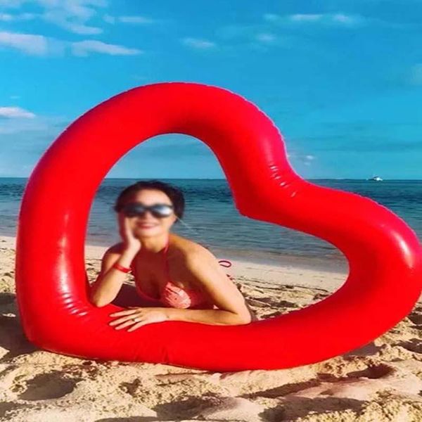 

life vest & buoy inflatable love sweet heart swimming rings pool floats mattress kids circle summer water beach party toys