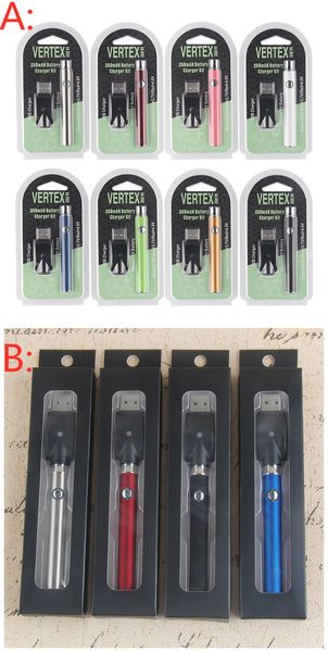 350 mAh Vorheizen Vape Pens 510 Batterie Einstellbare Spannung Ecig Vaping Vorheizen Verdampfer Batterieladegerät Kit Knopf 3 Temperatureinstellung Vapes