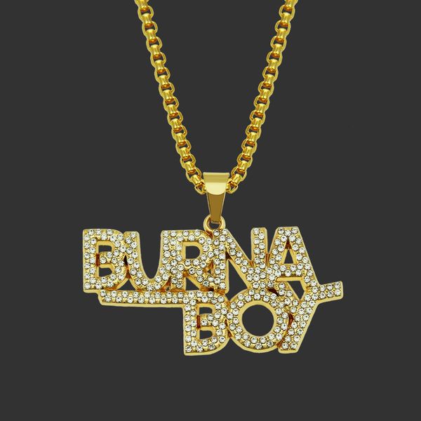 

for chains men pendant hip hop amulet neck s accessories men's diamond inlaid personalized splicing english letter necklace, Silver
