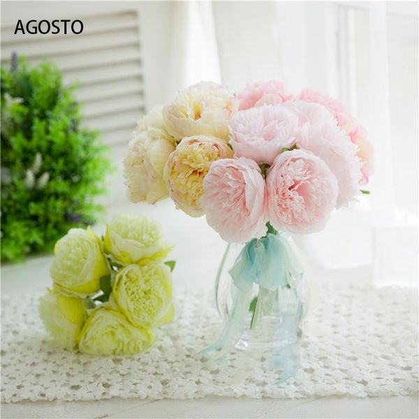 

wedding bouquet home decore artificial flowers office decor fake flower bonsai pots decorative & wreaths