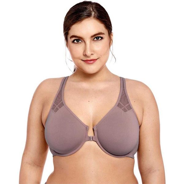 

women's plus size non padded seamless underwire front close bra racerback 210623, Red;black