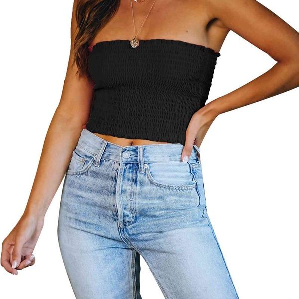 

women's tanks & camis fashion wrinkle sweat bandeau vest top, White