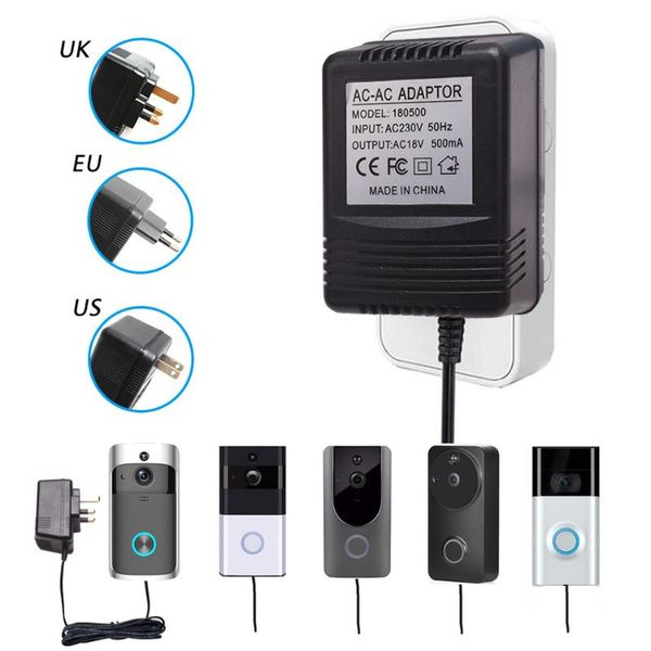 

doorbells us uk eu plug 18v ac transformer charger for wifi wireless doorbell camera power adapter ip video intercom ring 110v-240v