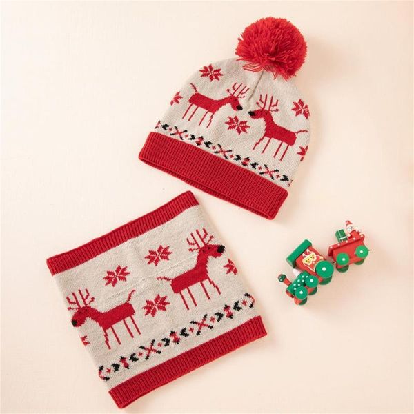 

caps & hats 1 set children circle scarf hat christmas tree pattern baby thick born beanie for outdoor, Yellow