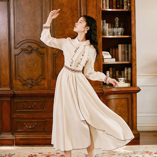 

casual dresses 2021 fashion women's clothing ankle-length vintage, Black;gray