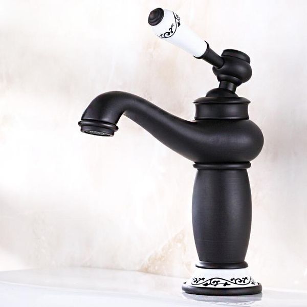 

bathroom sink faucets l16110 black color and cold water brass basin mixer