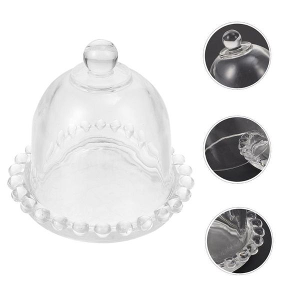 

dishes & plates 4pcs glass meal covers transparent cake displaying tents