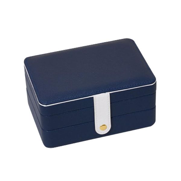 

jewelry pouches, bags 3 layers gift solid rings bracelet deskearring necklace home display storage box rectangle portable travel durable, Pink;blue