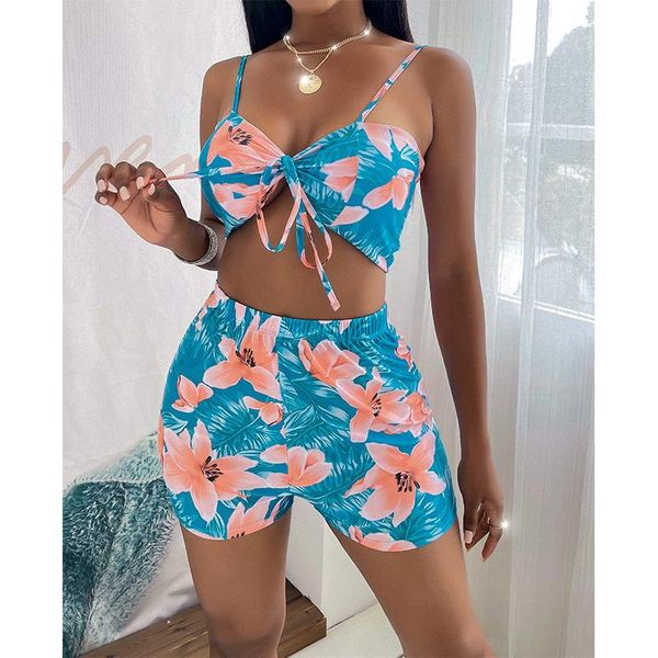 

women's summer swimsuit three-piece set shawl bikini split swim wear