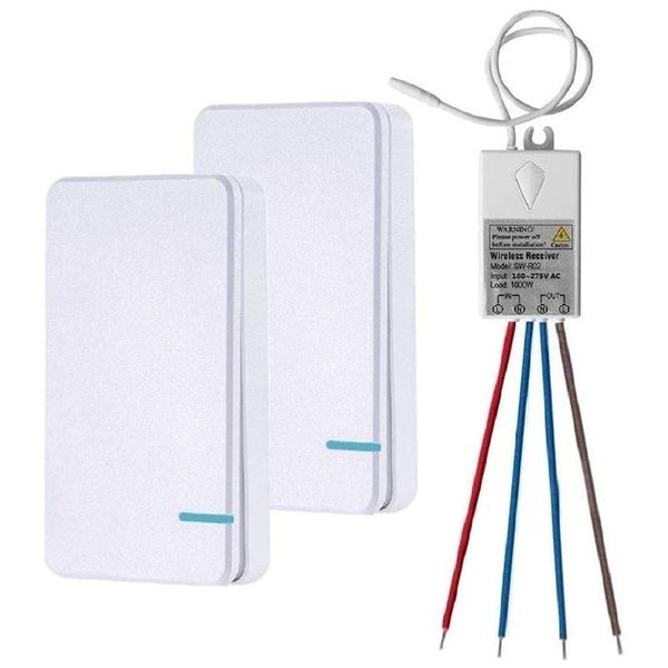 

smart home control 2 way mini wireless light switch kit, no wiring easy install quick create or relocate on/off for in-/outdoor lamp up