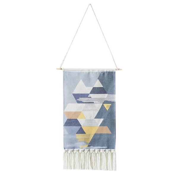 

tapestries xd-macrame woven wall hanging tapestry,home decor boho for apartment dorm room backdrop (grey-geometry)