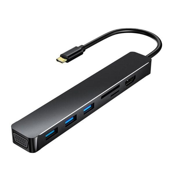 

hubs portable multi port 7 in1 type-c hub dock station for computer lapphone