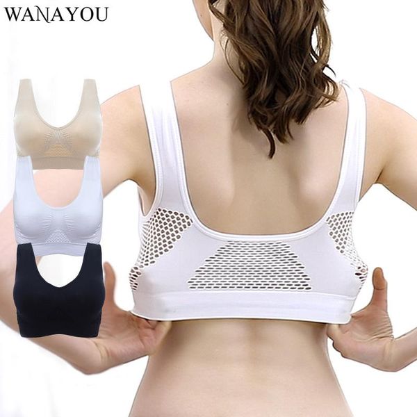 

breathable sports bras,women hollow out padded bra s-2xl xxxl plus size gym running fitness yoga outfit