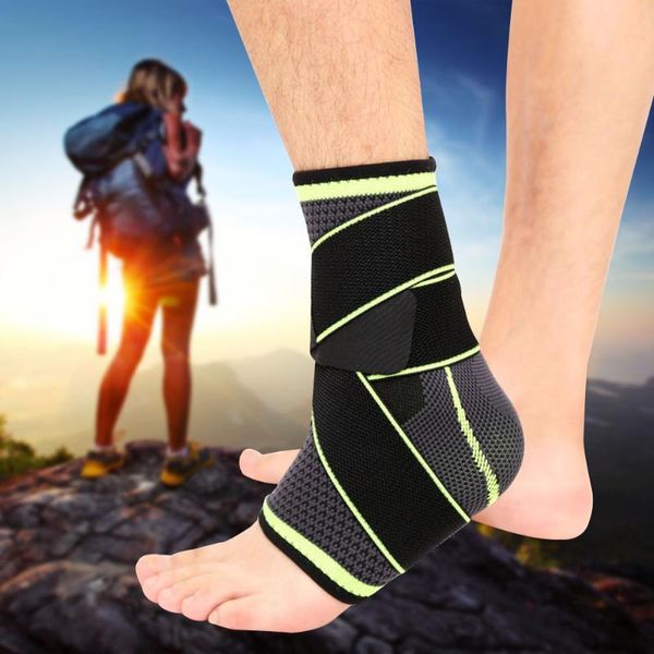 

ankle support 1pc guard pain relief outdoor protective pressurized wrap belt brace nylon elastic sprains sports, Blue;black