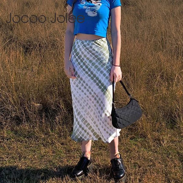 

elegant high waist tie dye midi skirt women summer sweet holiday a line s casual beach bodycon 210428, Black