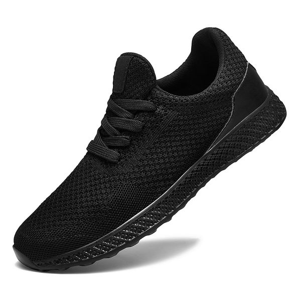

2021 sneaker men's running sports shoes black white grey fly mesh men trainers