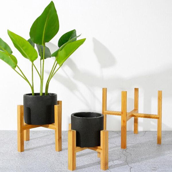 

planters & pots durable wood planter pot trays flower rack strong standing bonsai holder home garden indoor display plant stand shelf