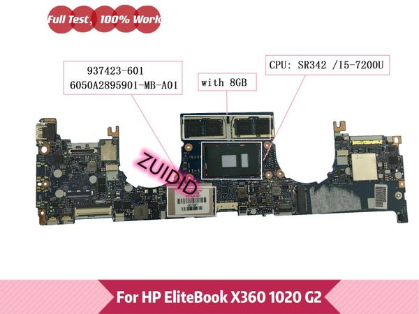 

motherboards 937423-601 for elitebook x360 1020 g2 lapmotherboard 6050a2895901-mb-a01 937423-001 with -7200u 8gb 100% tested ok