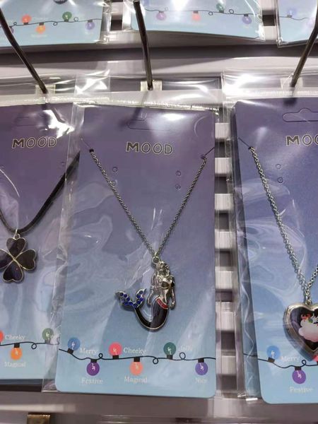 

mood necklace magic changing color mirror necklaces, Silver