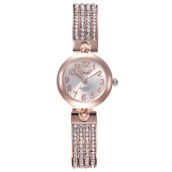 

wristwatches women bracelet watches steel belt rhinestone quartz wrist watch luxury fashion for, Slivery;brown