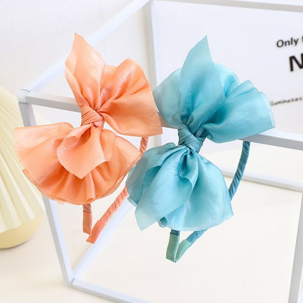 

new fairy mesh side bow head hoop accessories girl hairpin f475, Silver