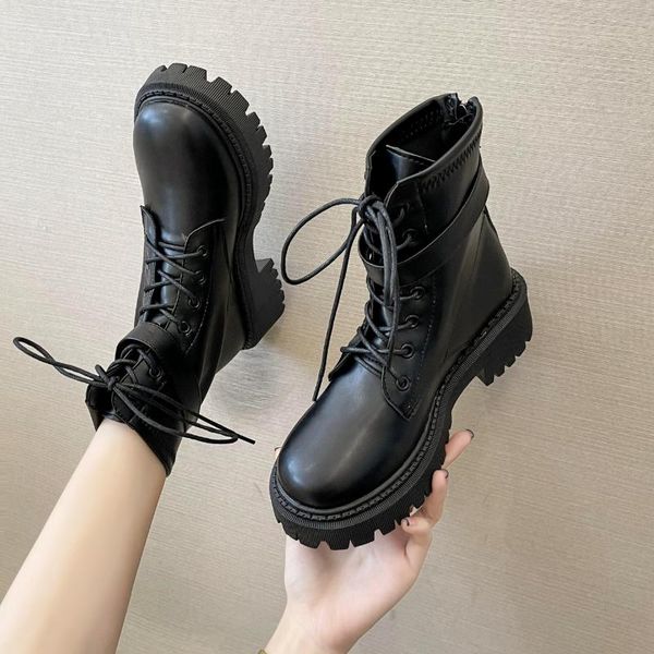 

boots women's square-toe high-heeled increase thick-soled lace-up high-heel black beige winter women