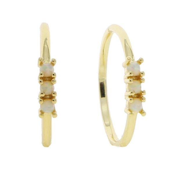 

wedding rings fashion delicate simple designs women with three opal crystal minimalist girl cute gold color 2mm ring gift, Slivery;golden