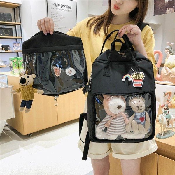 Koreanische Transparent Schule Rucksack Frauen Diy Tasche Designer Teenager Mädchen Schöne Studenten Itabag Mochila 2021 Taschen