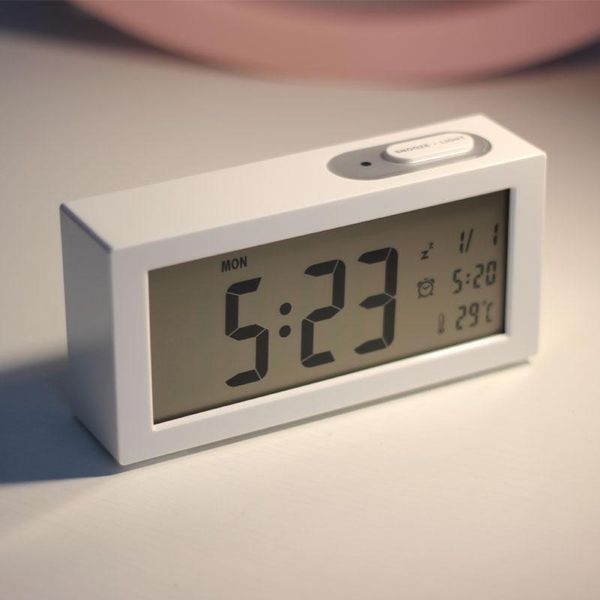 

other clocks & accessories white silent led snooze alarm clock digital travel table student modern wekker digitaal home decor jj60nz