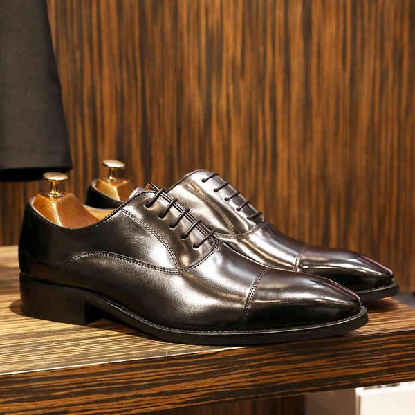 

dress shoes desai genuine leather gentleman lace-up wedding formal layer cowhide oxfords large size 38-47 elegant shoe 01nt, Black