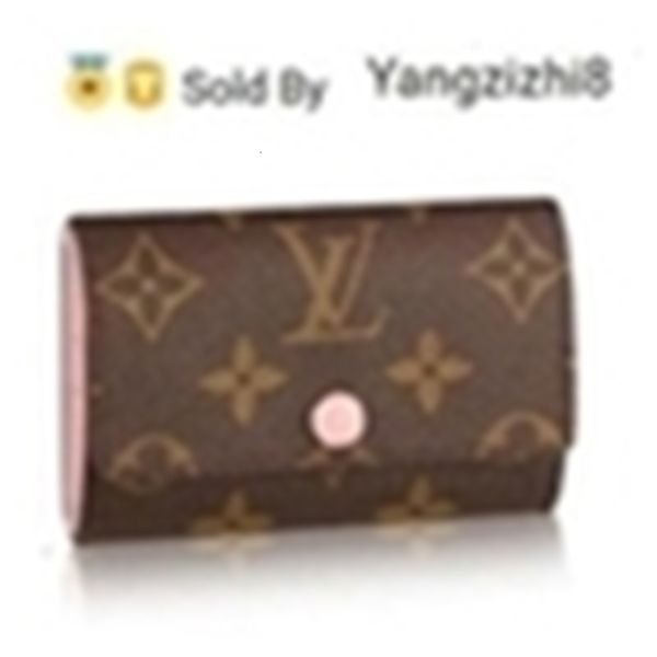 

yangzizhi8 flower m61285 6 key holder old 2019 pink real caviar lambskin chain flap bag long chain wallets key card holders purse clutches, Black;red