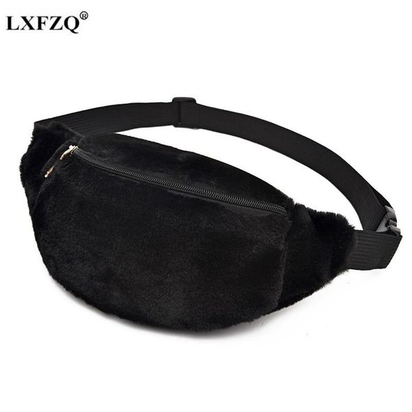

waist bags plush sac banane bag fanny pack women leg belt pouch travel wallet money bolsas feminina