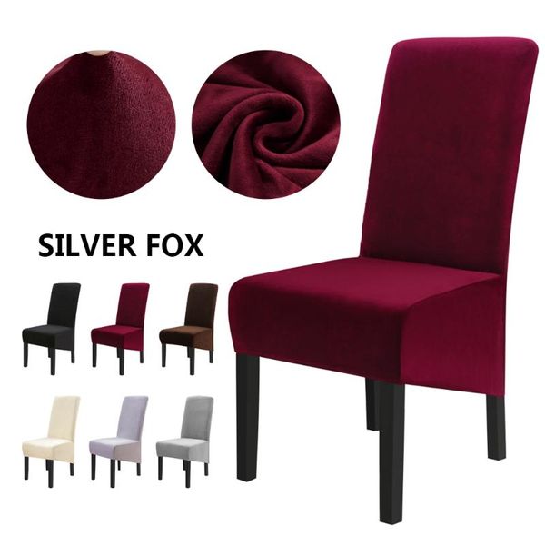 

chair covers 1/2pcs velvet solid color big cover elastic seat stretch back slipcovers plush for banquet el