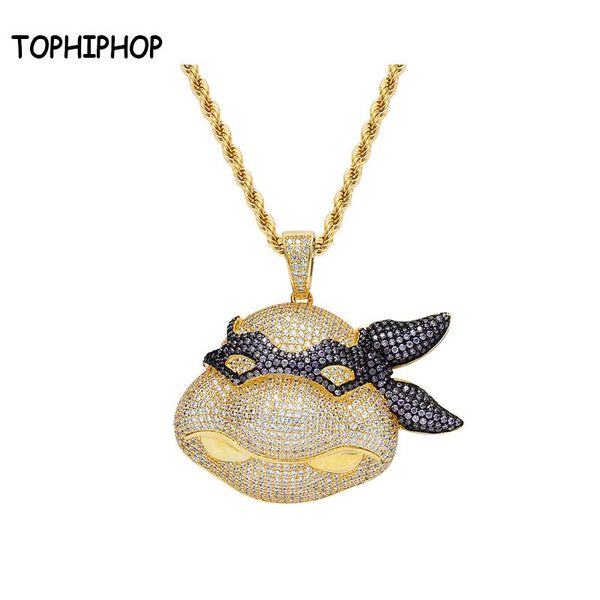 

hip hop cool anime animal pendant men's luxury real gold plated micro-inlaid zircon necklace jewelry gift necklaces, Silver