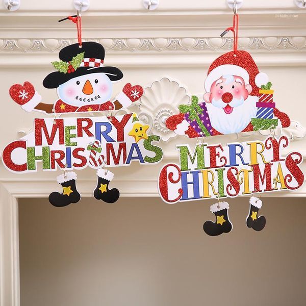 

christmas decorations for home decoration party snowman door tree ornaments window hanging accessories1