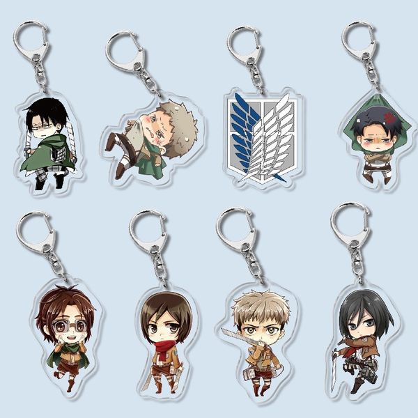 

Cartoon Keychain Man Attack on Titan Key Chain Women Anime Cute Pendant Keyring for Pants Jewelry Kids Gift Fashion Metal Brelok