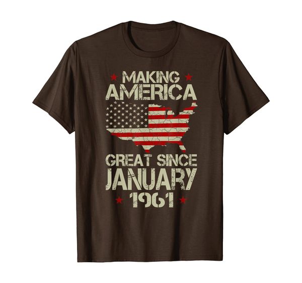 

making america great since january 1961 shirt 59 years old t-shirt, White;black