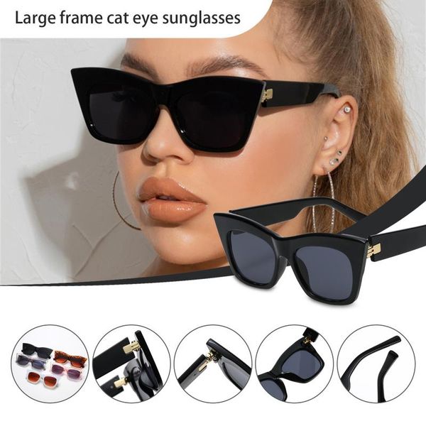 

outdoor eyewear european and american fashion large frame cat eye ladies sunglasses