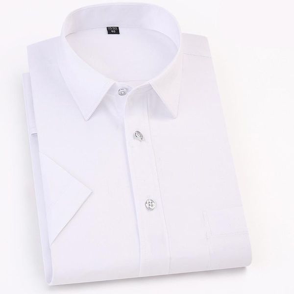 

men's casual shirts solid mens shirt summer short sleeve men slim business work brand camisas non iron elasticity formal chemise homme, White;black