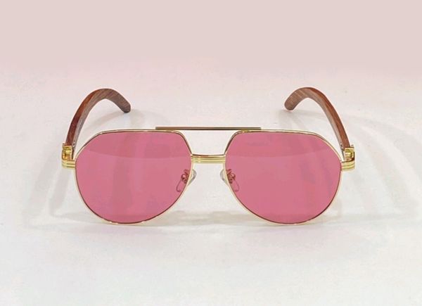 

gold wood pilot sunglasses pink lens men vintage shades fashion uv sunglasses sun glasses for holiday uv400 protection eyewear with box, White;black