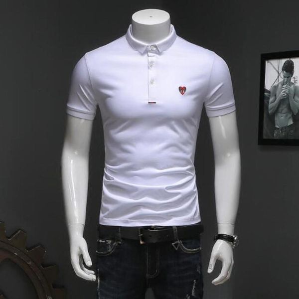 

lapel 2021 polo shirt men's short t-shirt half sve busins fashion, White;black