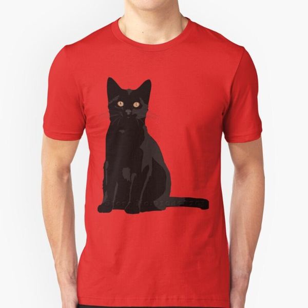 

men's t-shirts black cat pure cotton o-neck t shirt men cats animal pet dog dogs kitten kitty tabby case, White;black