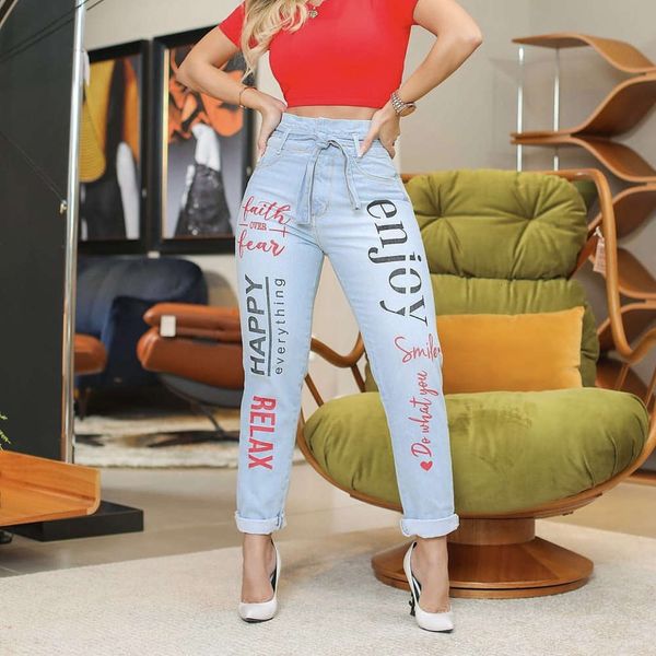 

printed streamer solid waist tight, Blue