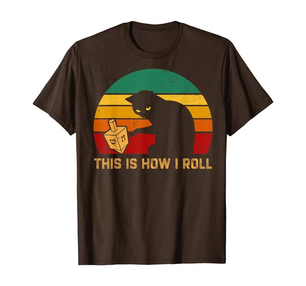 

Vintage Hanukkah Shirt Black Cat This Is How I Roll T-Shirt, Mainly pictures